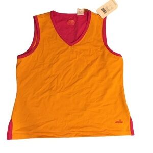 ELLESSE V-Neck Sleeveless Sports Top  orange & pink XL NWT